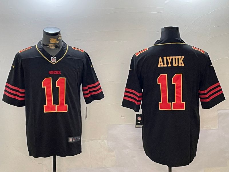 Men San Francisco 49ers #11 Aiyuk Black Gold 2024 Nike Limited NFL Jersey style 1230
